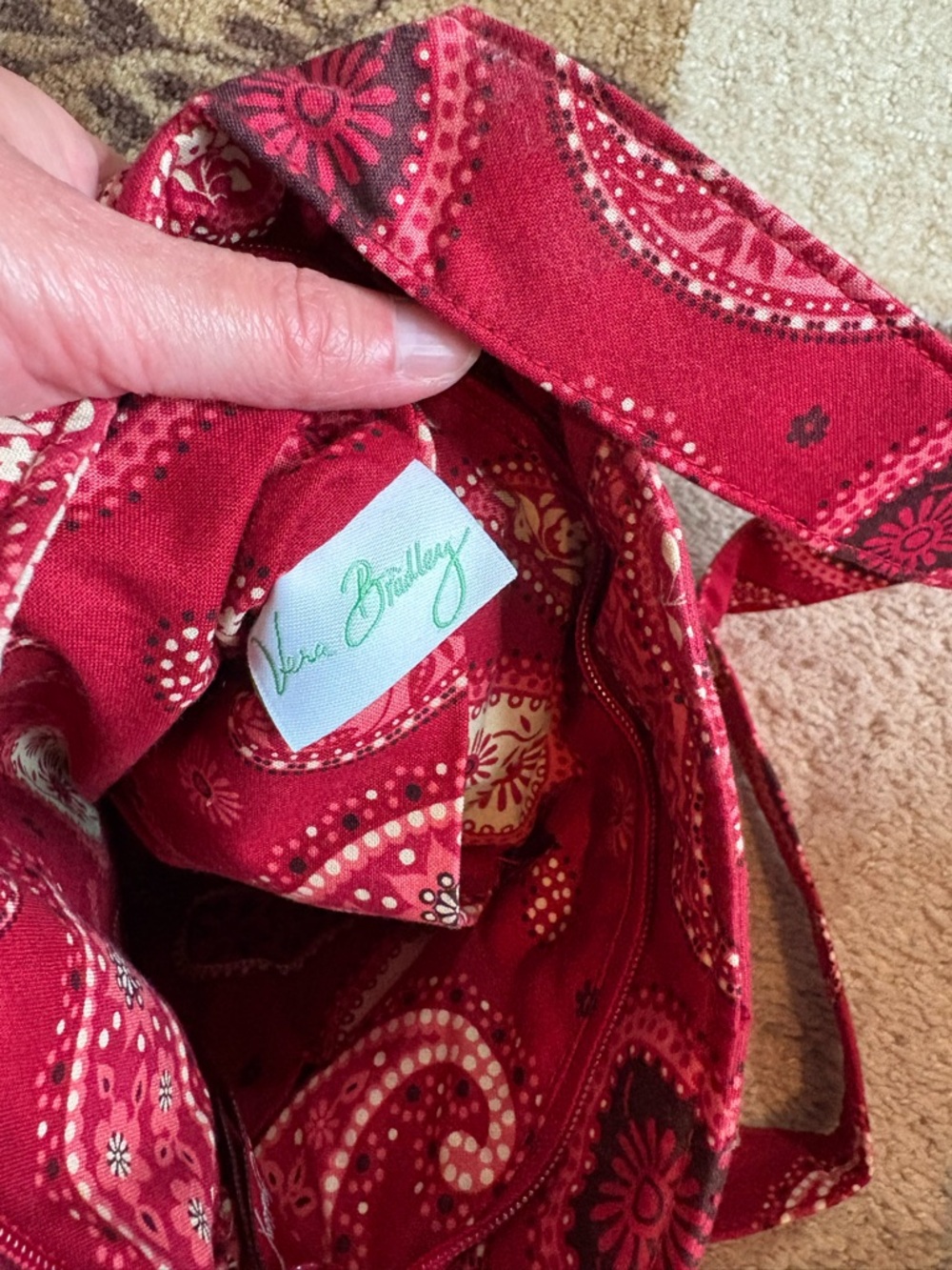 Vera Bradley Red Paisley Crossbody Bag - Picture 5 of 5